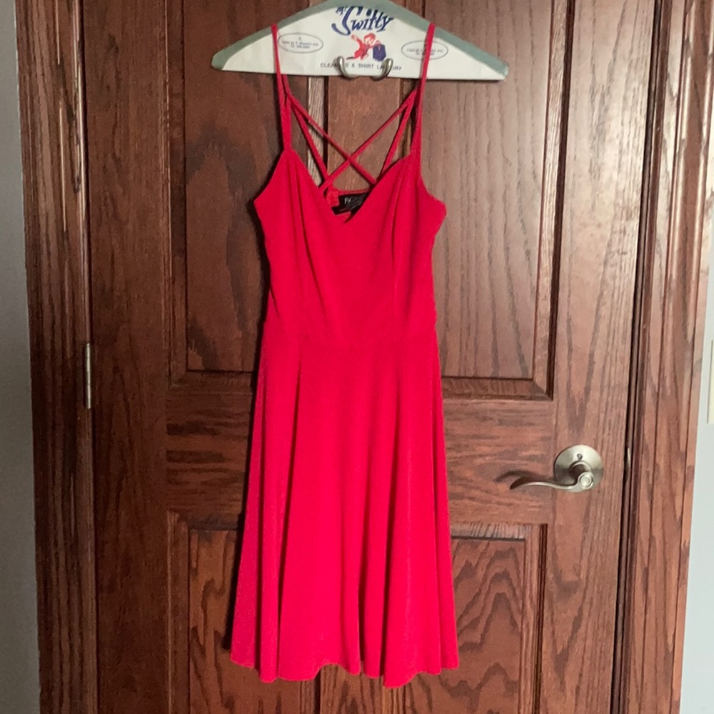 Red flowy dress